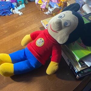 Disney Plush Mickey Mouse Club 13” missing nose Knickerbocker 70’s